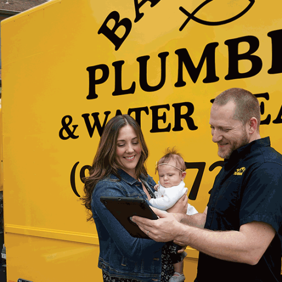 Barnett plumbing serving a customer
