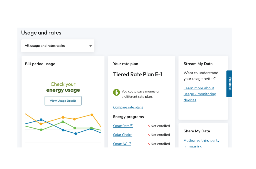 dashboard on pge