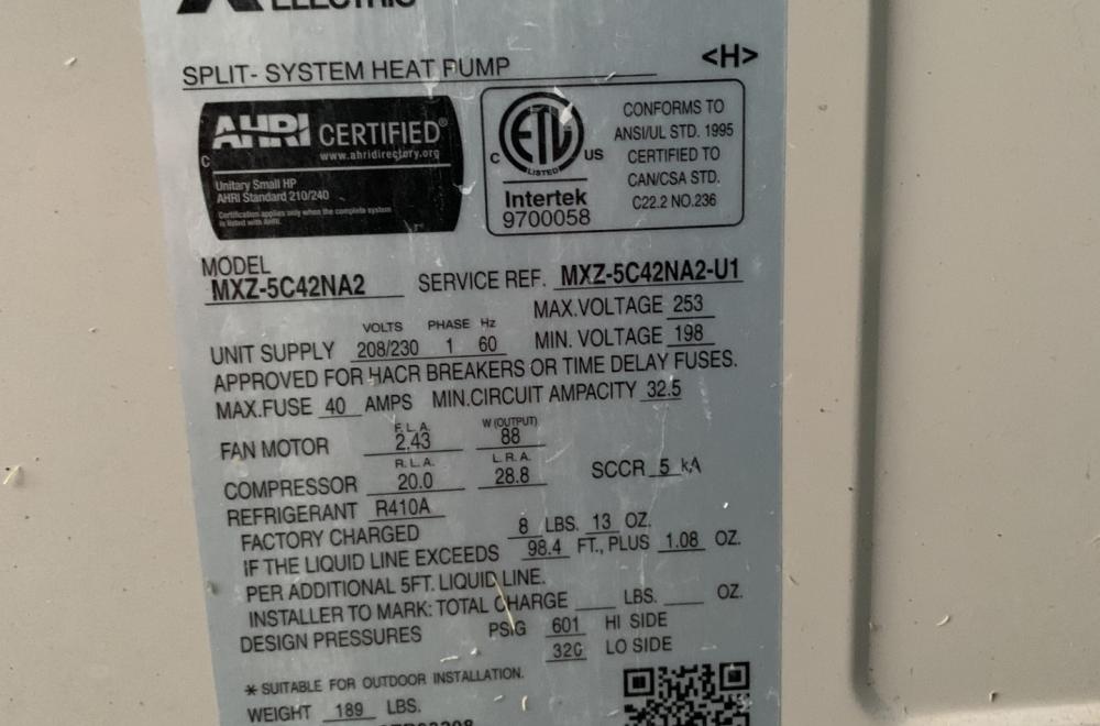 heat pump label